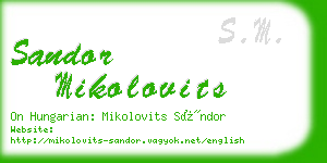 sandor mikolovits business card